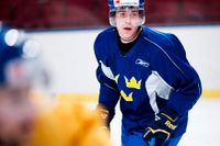 Mattias Weinhandl under Tre Kronors träning inför Hockey Games på Globen i Stockholm 2012.