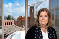 Gunilla Lindberg i Sofiatornet på Stockholms olympiastadion där big air ska gå om Sverige får vinter-OS 2026.