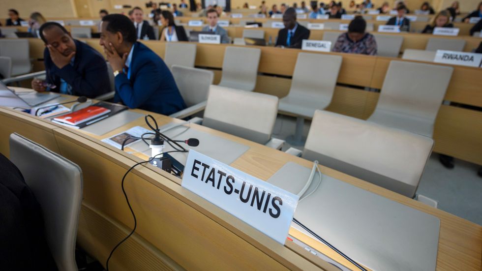 USA:s stol står tom vid FN:s råd för människorättsfrågor.