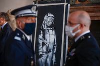 Muralmålningen "Sad girl" hittades i en lada i Italien, 18 månader efter stölden. Arkivbild.