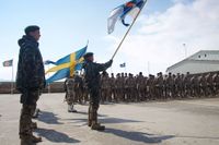 Svenska Isaf-soldater vid en ceremoni i Mazar-i-Sharif 2012.