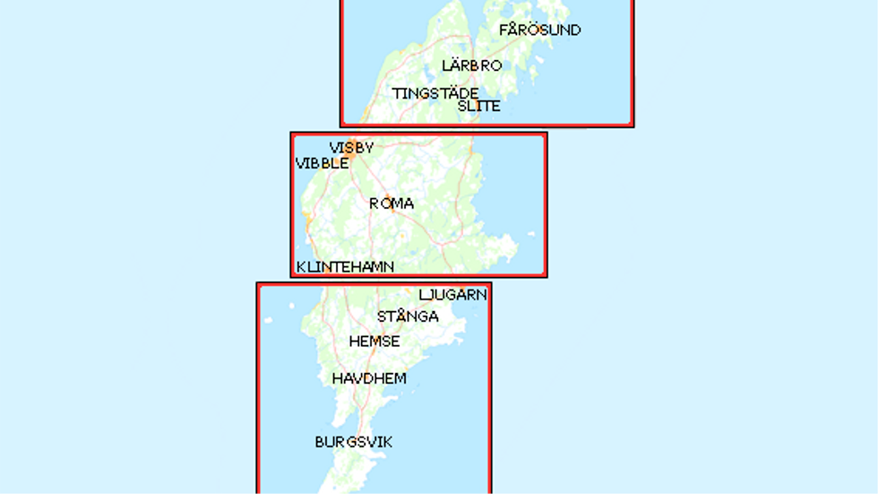 En bild på Gotlands energis hemsida visar omfattningen av elavbrottet.