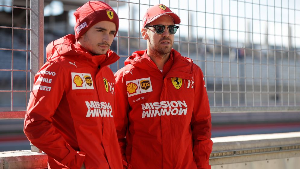 Rivalerna Charles Leclerc och Sebastian Vettel.