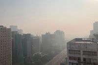 Delhis under tung smogg den 18 november.