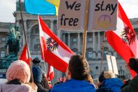 Demonstrationer i Wien mot Österrikes restriktioner förra helgen. 