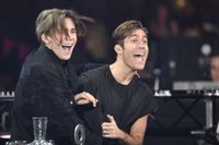 Felix Sandman och Benjamin Ingrosso slutade två respektive etta i Melodifestivalen förra året. Arkivbild.