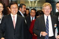 Han Zheng, i dag en Xi Jinpings närmaste män, med Jacob Wallenberg 2011.