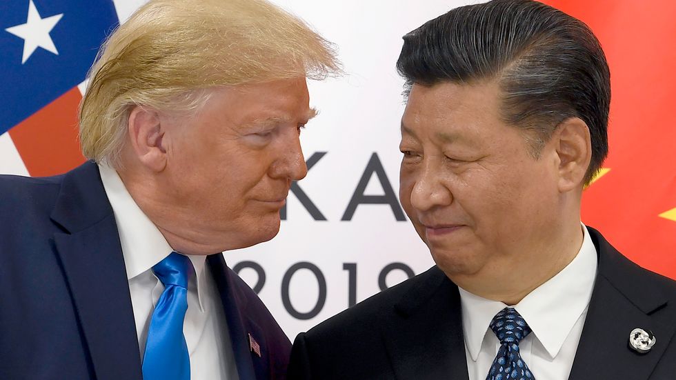 USA:s president Donald Trump och Kinas president Xi Jinping i samband med att de träffades på G-20-mötet tidigare i år. Arkivbild.