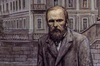 Porträtt av Fjodor Dostojevskij (1821–1881), målat av Ilja Glazunov 1983.