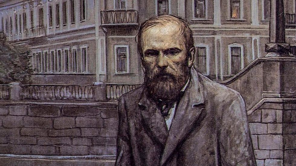 Porträtt av Fjodor Dostojevskij (1821–1881), målat av Ilja Glazunov 1983.