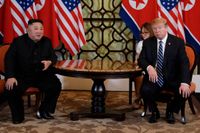 Kim Jong-Un och Donald Trump under mötet i Vietnams huvudstad Hanoi.