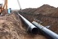 Bild från bygge av gaspipeline i Bulgarien 2020.