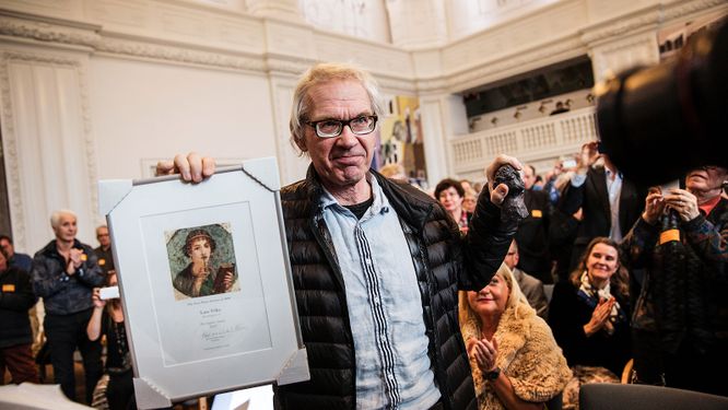 Lars Vilks fick 2014 en utmärkelse för sina insatser för yttrandefriheten – i Danmark.
