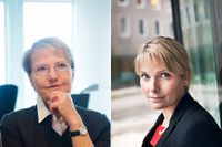 Framtidsminister Kristina Persson (S) och Helena Sundén, generalsekreterare för Institutet mot mutor.