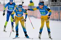Sverige blev trea i stafetten i Oberhof.