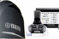 Yamaha och Volvo Penta startar ett samarbete. På bilden Yamahas nya V6:a och Volvo Pentas elektorniska styrsystem för båtar.