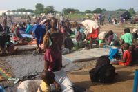 FN-lägret i Juba där minst 3 000 civila har sökt skydd undan de senaste dagarnas strider i staden.