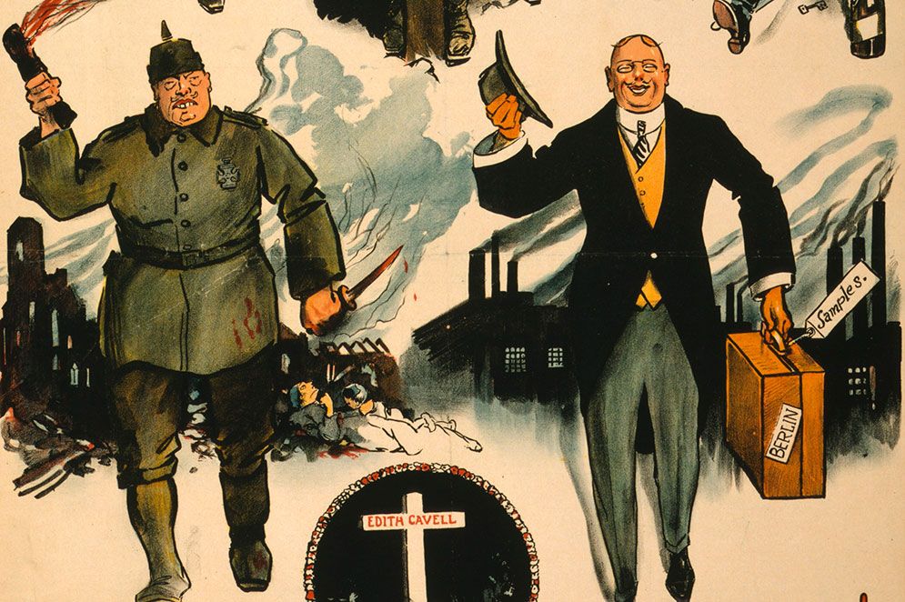 ”En gång tysk, alltid tysk!” Brittisk propagandaaffisch från mellankrigstiden.