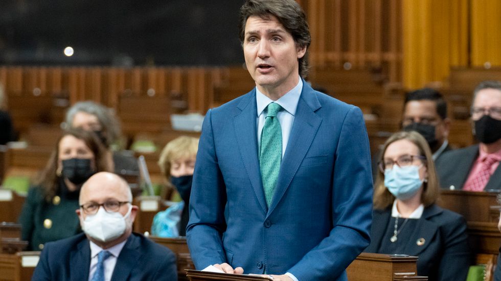 Kanadas premiärminister Justin Trudeau i parlamentet.