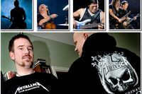 Överst: James Hetfield, Lars Ulrich, Robert Trujillo och Kirk Hammett. Under: Mattias Hedeby och Mikael Maront.