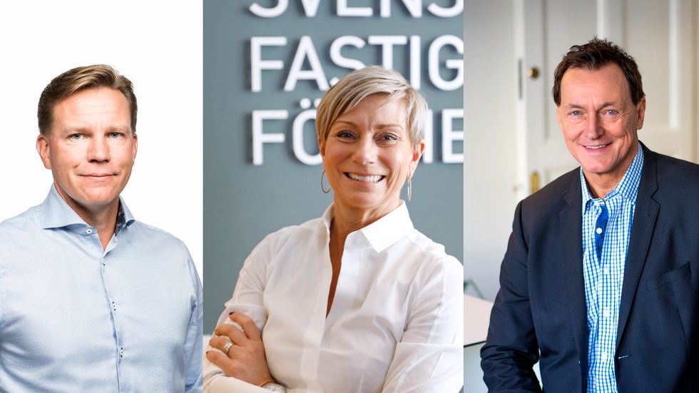 Från vänster Jens Magnusson, privatekonom, SEB, Liza Nyberg, vd för Svensk fastighetsförmedling och Hans Flink, försäljnings- och afärsutvecklingschef, Svensk mäklarstatistik.