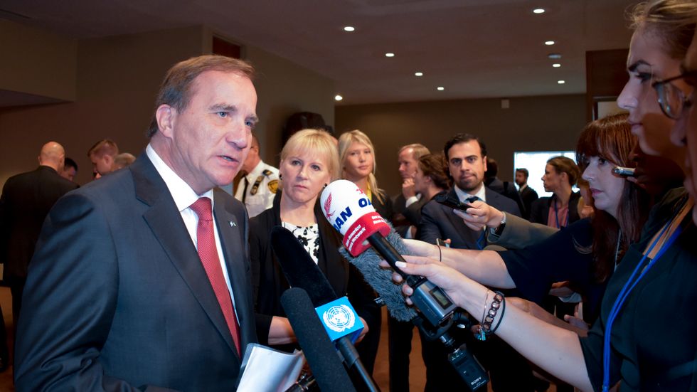 Statsminister Stefan Löfven (S) är i New York för ett högnivåmöte i FN, tillsammans med bland annat utrikesminister Margot Wallström (S).