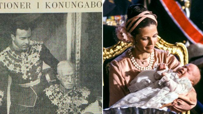 ”Fyra generationer i konungaborgen” var rubriken i Svenska Dagbladet när kungen döptes den 7 juni 1946. 1979 döptes kungens son Carl Philip i den berömda dopklänningen. SvD går igenom tio kungliga dop med tidstypiska kännetecken.
