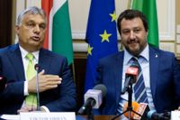 Ungerns premiärminister Viktor Orbán (Fidesz) och Italiens inrikesminister Matteo Salvini (Lega). Arkivbild.