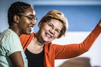 Elizabeth Warren kampanjar i Iowa den 4 november. 