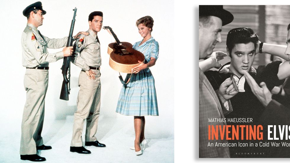 John Hudson, Elvis Presley och Juliet Prowse i filmen ”G I blues från 1960. På svenska fick filmen titeln ”En yankee med takter i”. 