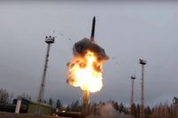 En interkontinental ballistisk robot skjuts upp i Ryssland. Arkivbild.