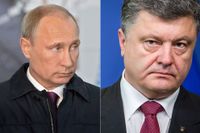 Rysslands president, Vladimir Putin, och Ukrainas premiärminister Petro Porosjenko har haft krissamtal om kriget i Ukraina.