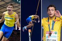 Sveriges nye världsstjärna Armand Duplantis med EM-guldet runt halsen. 