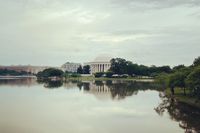 Jefferson Memorial i morgonljus.