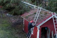 Arholma i Norrtäljes skärgård drabbades hårt av stormen Alfrida.