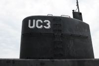 UC3 Nautilus efter bärgningen i Kögebukten.