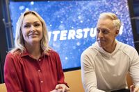 Yvette Hermundstad och André Pops i SVT:s ”Vinterstudion” i november 2018.