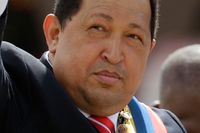 Hugo Chavez på en bild från i somras. Presidenten vårdades för cancer på Kuba och avled på tisdagskvällen.