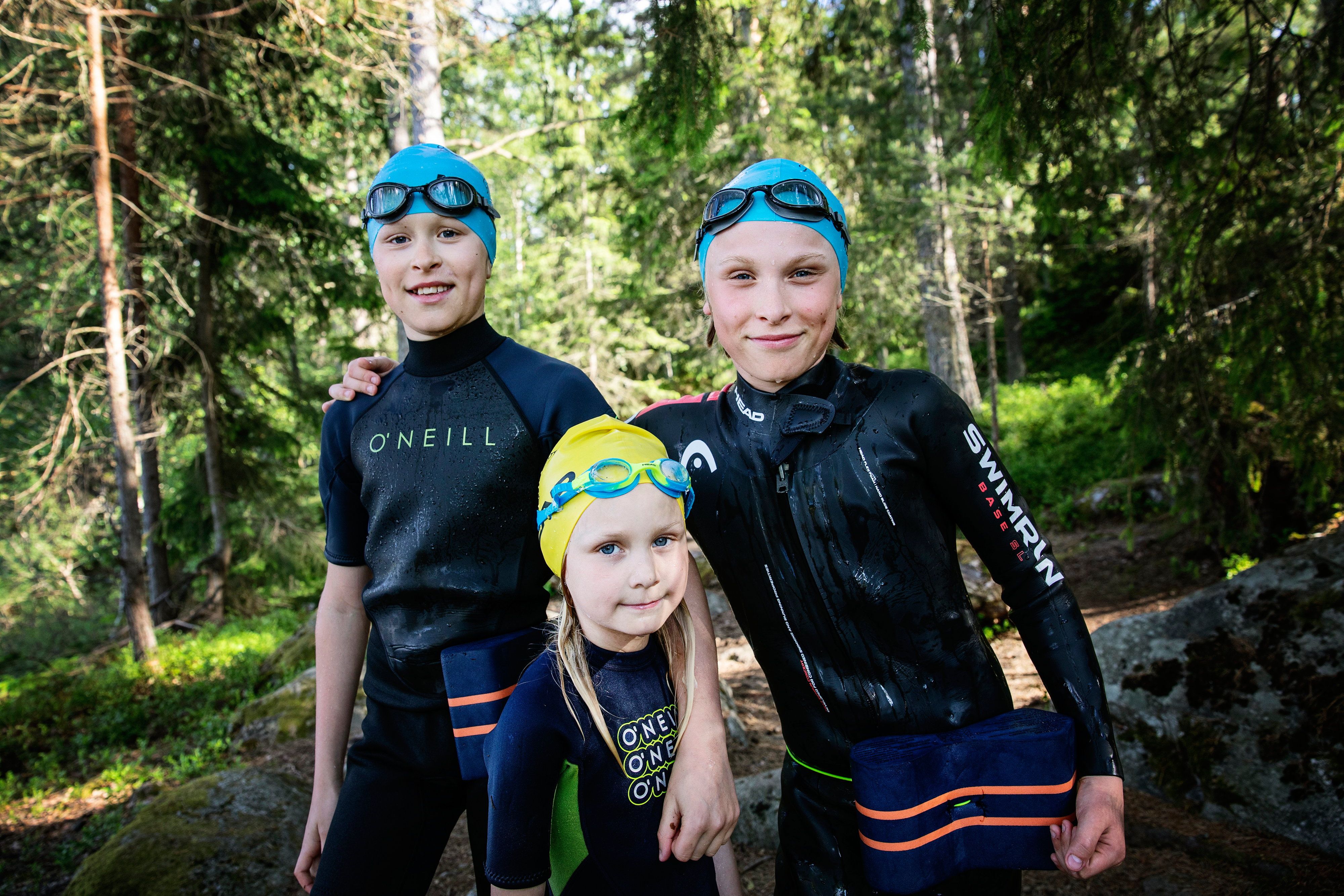 Olle och Sigge började med swimrun för ungefär sex år sedan. Greta började för fyra år sedan.