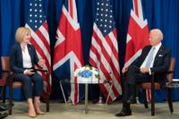 Den amerikanske presidenten Joe Biden skriver i ett uttalande att samarbetet mellan USA och Storbritannien fortsätter. Arkivbild.