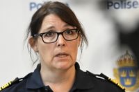 Petra Stenkula, polismästare i Malmö, på pressträffen.