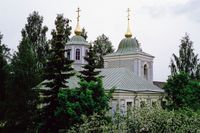 Kyrkan ryssarna lät bygga i finska Lappeenranta 1785. Vad heter orten på svenska?