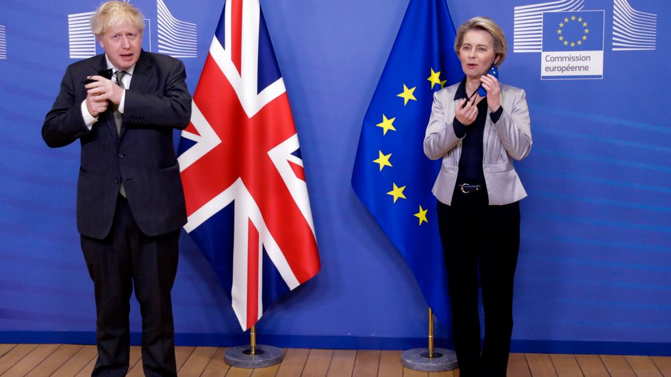 EU-kommissionens ordförande Ursula von der Leyen och den brittiska premiärministern Boris Johnson.