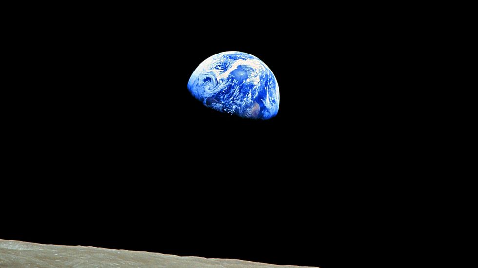 Jorden sedd från rymden, fotograferad av Apollo 8 1968.