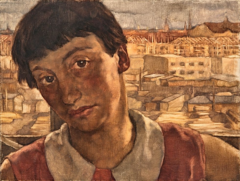 Lotte Laserstein, ”Självporträtt i ateljén på Friedrichsruher Straße”, 1927 .