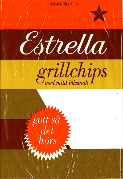 Det första smaksatta chipset i Sverige var Estrellas grillchips.