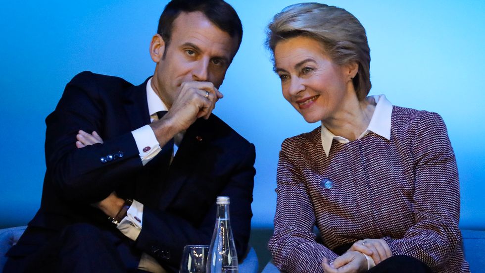 Frankrikes president Emmanuel Macron och EU-kommissionens tillträdande ordförande Ursula von der Leyen kan få det svårt att ordna godkänt för franske blivande kommissionären Thierry Breton. Arkivfoto.