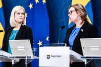 Biträdande arbetsmarknadsminister Paulina Brandberg (L) och migrationsminister Maria Malmer Stenergard (M).