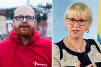 Rädda barnens Sverigechef Ola Mattsson och utrikesminister Margot Wallström.