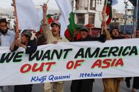 Demonstranter i Quetta, Pakistan under maj månad.